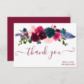 Carte De Remerciements Script élégant moderne Simple unique Floral tendan (Devant / Derrière)