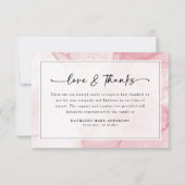 Carte De Remerciements Script en marbre rose Sympathy Funérailles (Devant)