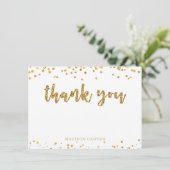 Carte De Remerciements Script et Confetti de pinceau de Parties scintilla (Debout devant)