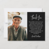 Carte De Remerciements Script Funeral Photo Sympathy (Devant)