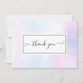 Carte De Remerciements Script holographique simple et élégant (Devant)