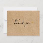 Carte De Remerciements Script Kraft rustique simple (Devant)