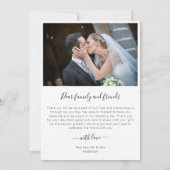 Carte De Remerciements Script Lettré à la main Ajoutez votre 2 Mariage ph (Dos)