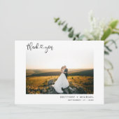 Carte De Remerciements Script Lettré à la main Coeur Photo Love & Thanks (Debout devant)