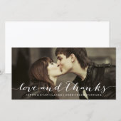 CARTE DE REMERCIEMENTS SCRIPT LOVE ET THANKS | PHOTO DE LA THANK YOU (Devant / Derrière)