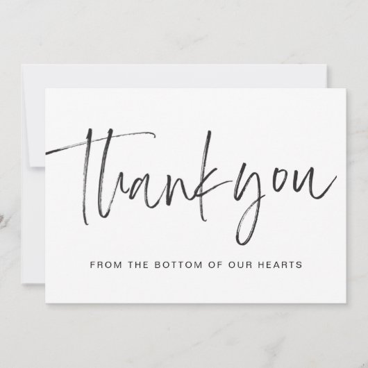 Carte De Remerciements Script main moderne (Devant)