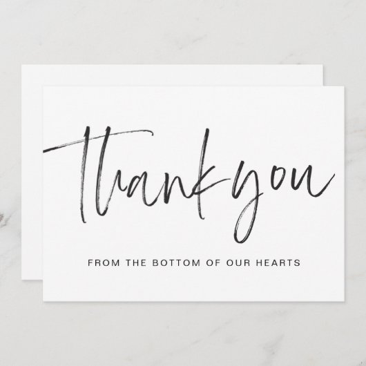 Carte De Remerciements Script main moderne (Devant / Derrière)