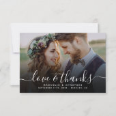 Carte De Remerciements Script manuscrit QR Code Mariage photo (Devant)