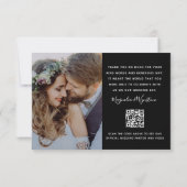Carte De Remerciements Script manuscrit QR Code Mariage photo (Dos)