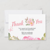 Carte De Remerciements Script manuscrit rose et gras (Devant)