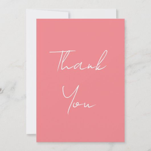 Carte De Remerciements Script manuscrit vertical rose professionnel (Devant)