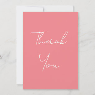 Carte De Remerciements Script manuscrit vertical rose professionnel