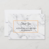 Carte De Remerciements Script Marbre blanc (Devant)