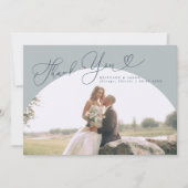 Carte De Remerciements Script Mariage Arche Bleu Arche Arche Arche (Devant)