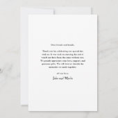 Carte De Remerciements Script Mariage moderne (Dos)