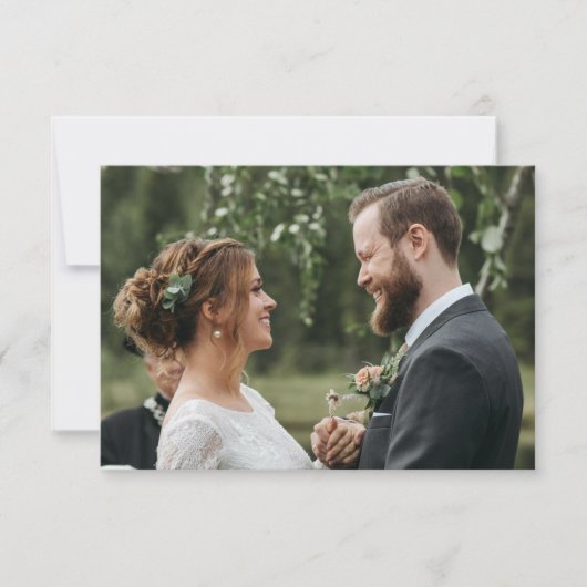 Carte De Remerciements Script Mariage Simple Avec Monogramme Et Code QR (Devant)