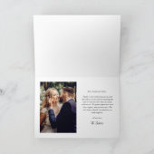 Carte De Remerciements Script minimal Mariage photo moderne (Intérieur)