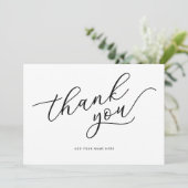 Carte De Remerciements Script minimaliste moderne (Debout devant)
