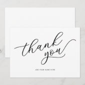 Carte De Remerciements Script minimaliste moderne (Devant / Derrière)