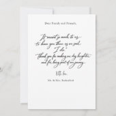 Carte De Remerciements Script Modern Wedding 2 Photos Thank You Card (Dos)