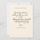 Carte De Remerciements Script Modern Wedding 2 Photos Thank You Card (Dos)