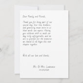 Carte De Remerciements Script Modern Wedding Photo Thank You Card (Dos)