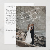 Carte De Remerciements Script Modern Wedding Photo Thank You Card (Devant / Derrière)