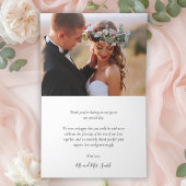 Carte De Remerciements Script moderne 6 Photo Collage Mariage de coeur