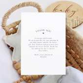 Carte De Remerciements Script moderne Baby 4 Photo Collage