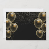 Carte De Remerciements Script moderne Black Gold Balloon Graduation Photo (Dos)