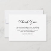Carte De Remerciements Script moderne Calligraphie minimale Mariage blanc (Devant)