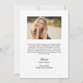 Carte De Remerciements Script moderne Custom Graduate Photos Graduation (Dos)
