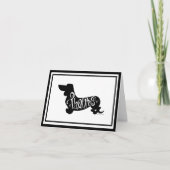 Carte De Remerciements Script moderne Dachshund Noir Blanc Blanc Noir Bla (Devant)
