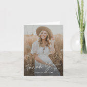 Carte De Remerciements Script moderne Diplôme photo simple (Devant)