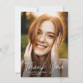 Carte De Remerciements Script moderne Diplôme photo simple (Devant)