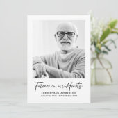 Carte De Remerciements Script moderne élégant 2-Photo Funérailles/Mémoria (Debout devant)