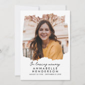 Carte De Remerciements Script moderne élégant 2-Photo Funérailles/Mémoria (Devant)