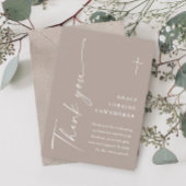 Carte De Remerciements Script moderne élégant Boho Baptême