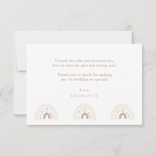 Carte De Remerciements Script moderne élégant photo d'anniversaire (Dos)