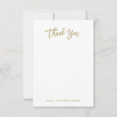 Carte De Remerciements Script moderne Faux Gold (Devant)
