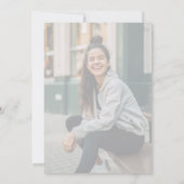 Carte De Remerciements Script moderne Faux Vellum Overlay Photo Graduatio (Dos)