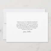 Carte De Remerciements Script moderne Graduation simple (Dos)