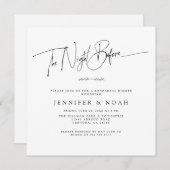 Carte De Remerciements Script Moderne La Nuit Avant L'Invitation (Devant / Derrière)