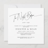 Carte De Remerciements Script Moderne La Nuit Avant L'Invitation (Devant)