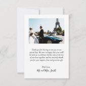 Carte De Remerciements Script moderne Lilac 3 Photo Collage Mariage (Dos)