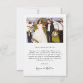 Carte De Remerciements Script moderne Love Heart Mariage Photo Collage (Dos)