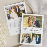 Carte De Remerciements Script moderne Love Heart Mariage Photo Collage<br><div class="desc">Moderne Simple Elegant Love Heart Script 4 Mariage Photo Carte de remerciements. Pour plus de personnalisation,  cliquez sur le lien "customiser plus" et utilisez notre outil de conception pour modifier ce modèle.</div>