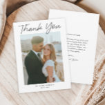 Carte De Remerciements Script moderne Mariage photo simple<br><div class="desc">Script moderne Simple Photo Mariage Carte de remerciements. Cliquez sur le bouton Modifier pour personnaliser cette conception en fonction de vos besoins.</div>