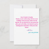 Carte De Remerciements Script moderne Mariage photo simple (Dos)