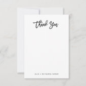 Carte De Remerciements Script moderne noir et blanc (Devant)
